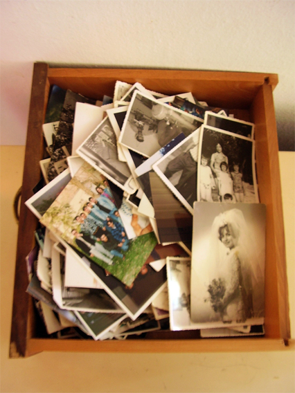 a box full of memorable photos