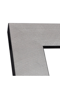 Scratched, shiny silver, black lining (wider profile)